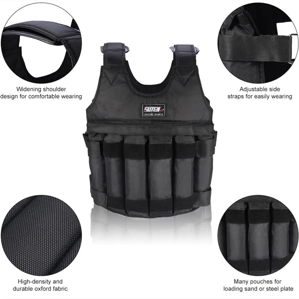 Adjustable Weightless Vest, 0-44 Lbs Weightless Vest for Men Workout, Fitness Weightless Vest Running Vest for Men Women, Strength Training Workout Equipment for Training Running Jogging(No Weights)