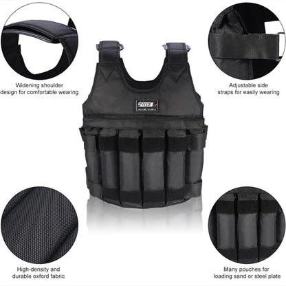 Adjustable Weightless Vest, 0-44 Lbs Weightless Vest for Men Workout, Fitness Weightless Vest Running Vest for Men Women, Strength Training Workout Equipment for Training Running Jogging(No Weights)