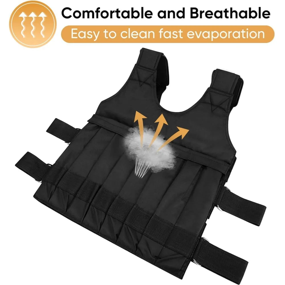 Adjustable Weightless Vest, 0-44 Lbs Weightless Vest for Men Workout, Fitness Weightless Vest Running Vest for Men Women, Strength Training Workout Equipment for Training Running Jogging(No Weights)