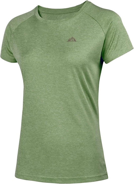 Women'S Short Sleeve Running Shirts UPF 50+ Sun Protection SPF Quick Dry Athletic Workout T-Shirts