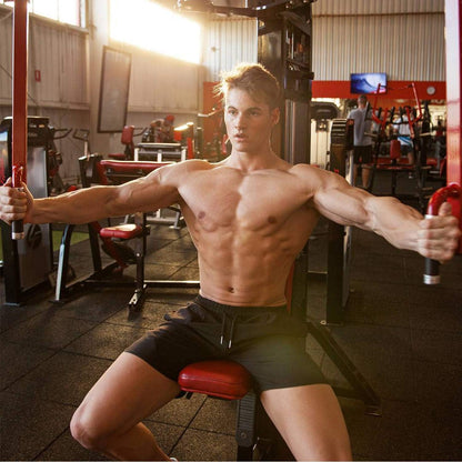 Mens 7" Gym Workout Shorts Training Bodybuilding Short Pants Zipper Pockets