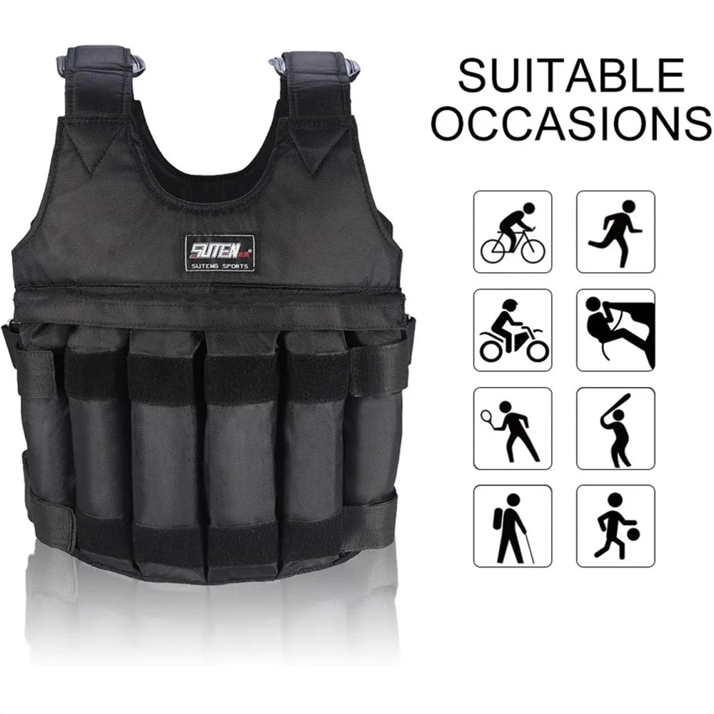 Adjustable Weightless Vest, 0-44 Lbs Weightless Vest for Men Workout, Fitness Weightless Vest Running Vest for Men Women, Strength Training Workout Equipment for Training Running Jogging(No Weights)