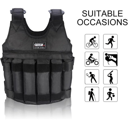 Adjustable Weightless Vest, 0-44 Lbs Weightless Vest for Men Workout, Fitness Weightless Vest Running Vest for Men Women, Strength Training Workout Equipment for Training Running Jogging(No Weights)